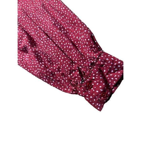 Ava & Viv Women’s Size 2X Red & White Babydoll Long Sleeve Blouse - Picture 8 of 8